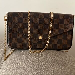 Louis Vuitton Brown and Gold Crossbody Bag